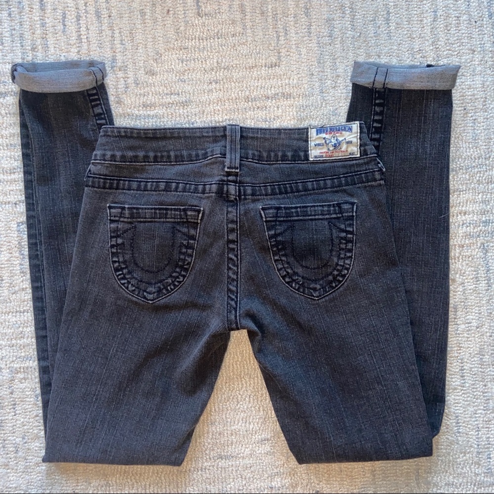 True Religion Black Skinny Jeans Size 28